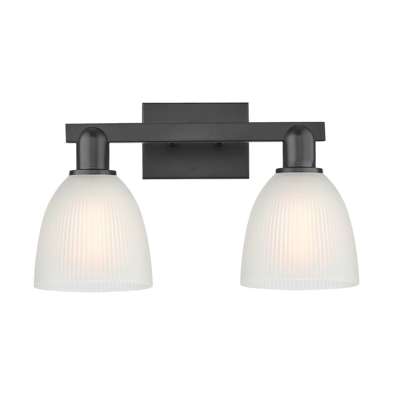 Innovations Lighting 716-2W-11-17 Castile Vanity Castile 2 Light 17" - Matte Black / White