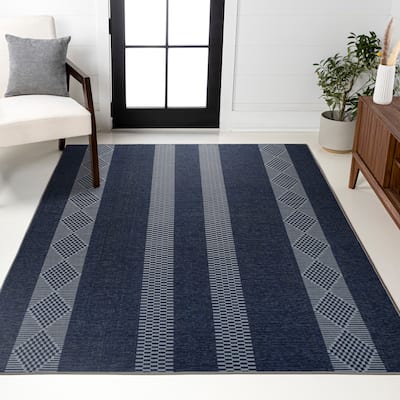 JONATHAN Y Bande Bohemian Medallion Textured Weave Machine Washable Area Rug