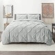 preview thumbnail 42 of 175, Nestl Pinch Pleat 3-piece Duvet Cover Set Silver Gray - California King