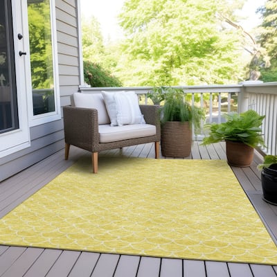 Machine Washable Indoor/ Outdoor Chantille Modern Geo Rug