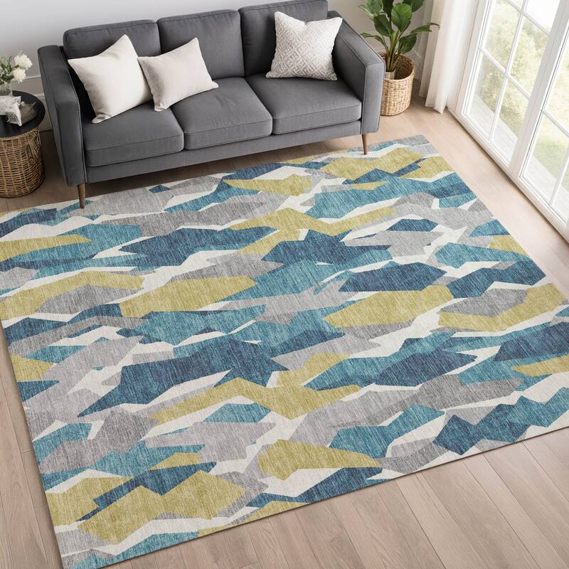 Machine Washable Indoor/ Outdoor Contemporary Dylan Chantille Rug