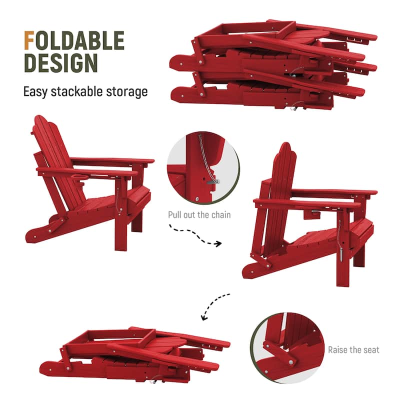 HDPE Plastic Outdoor/Indoor Adjustable Folding Adirondack Chair