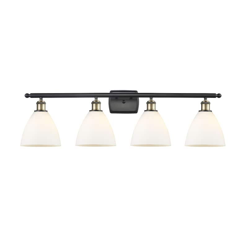 Innovations Lighting 516-4W-12-38 Bristol Vanity Bristol Glass 4 Light - Black Antique Brass / Matte White