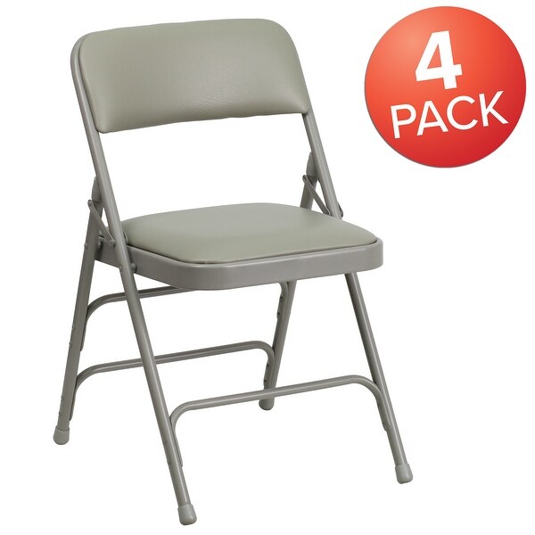 4 Pack Curved Triple Braced & Double Hinged Metal Folding
