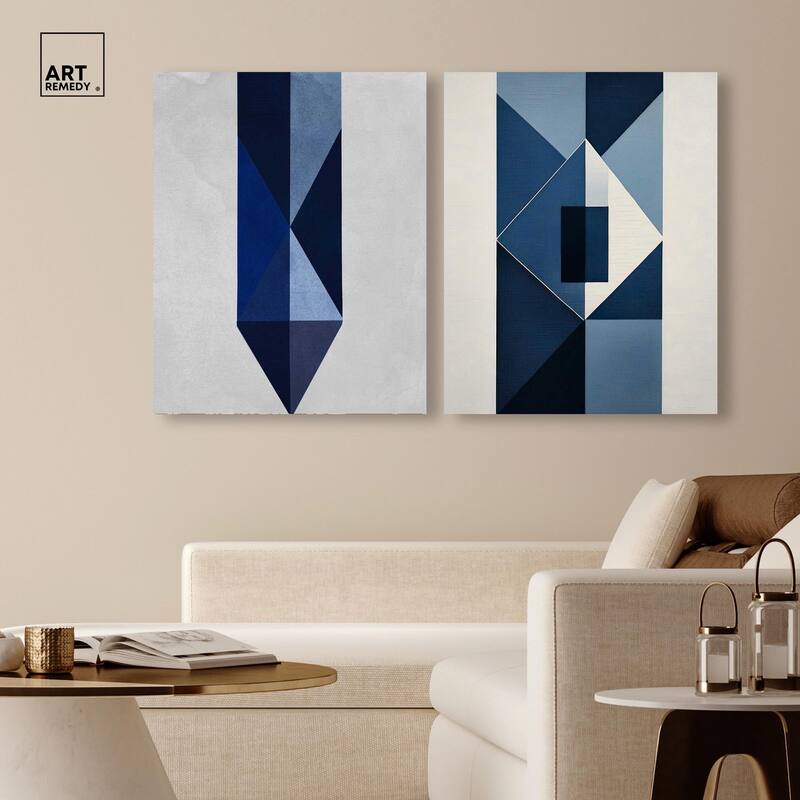 Blues Set Canvas Set of 2 by Art Remedy, Gallery Wrapped