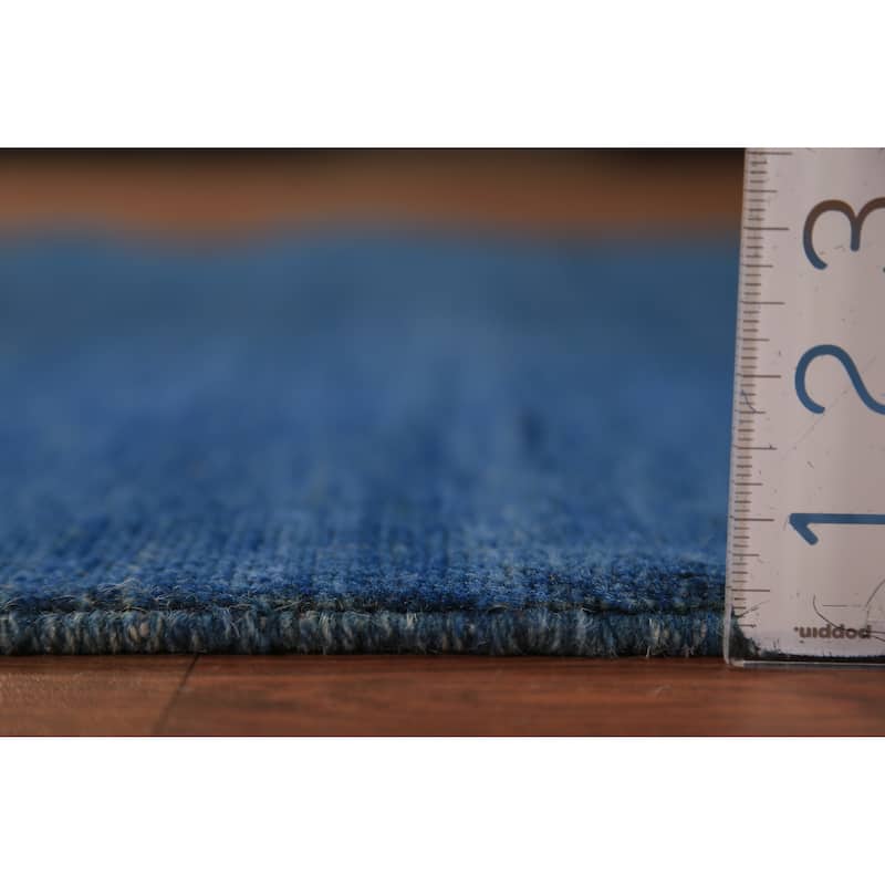 Blue Modern Gabbeh Oriental Rug Hand-Knotted Wool Carpet - 3'11" x 5'9"