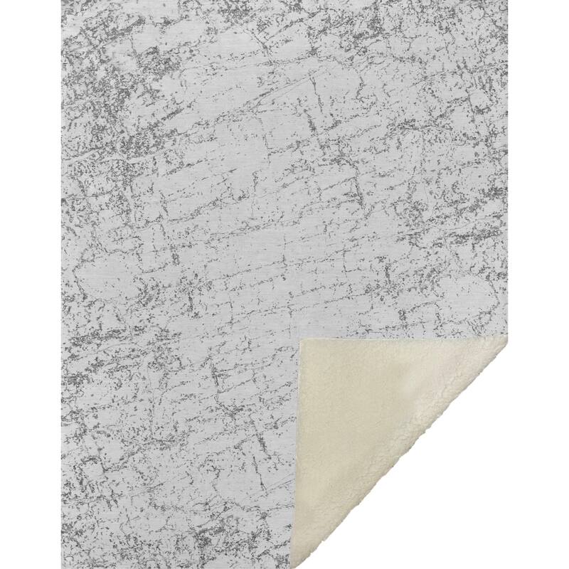Premium Machine Washable Modern Crackle Sherpa Throw Blanket