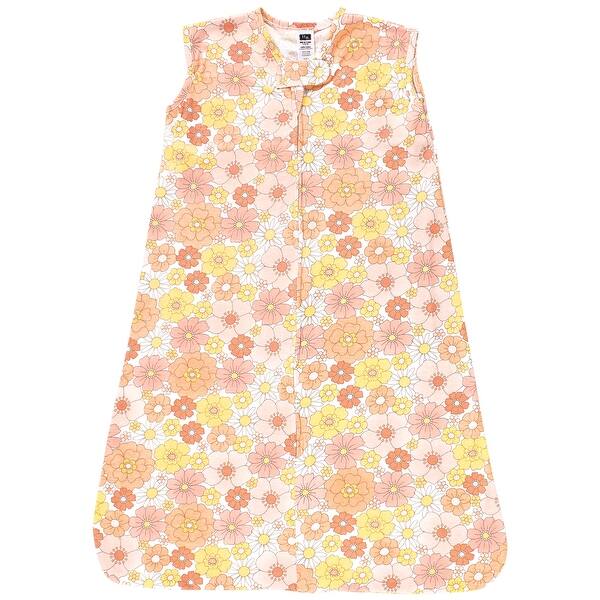 slide 1 of 1, Hudson Baby Infant Girl Cotton Sleeveless Wearable Sleeping Bag, Sack, Blanket, Peace Love and Flowers 0-6 Months - Peace Love & Flowers