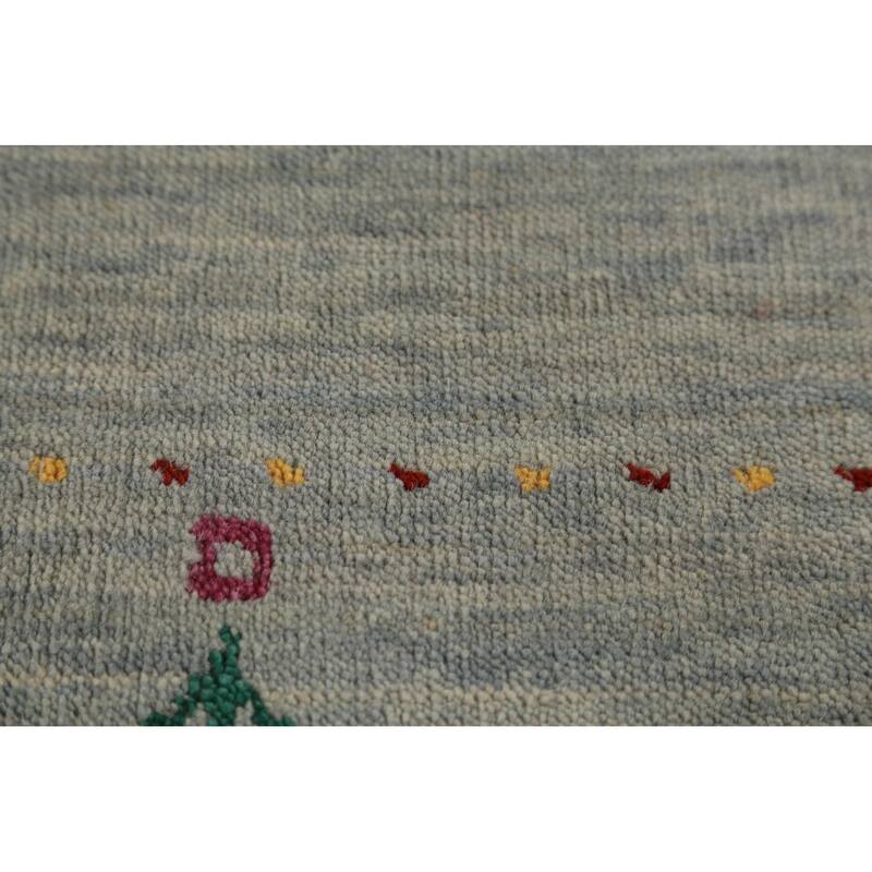 Hand Knotted Oriental 100% Wool Carpet Tribal Animal Pictorial Multi-Colored Gabbeh Area Rug - 4' 11'' X 3' 0''