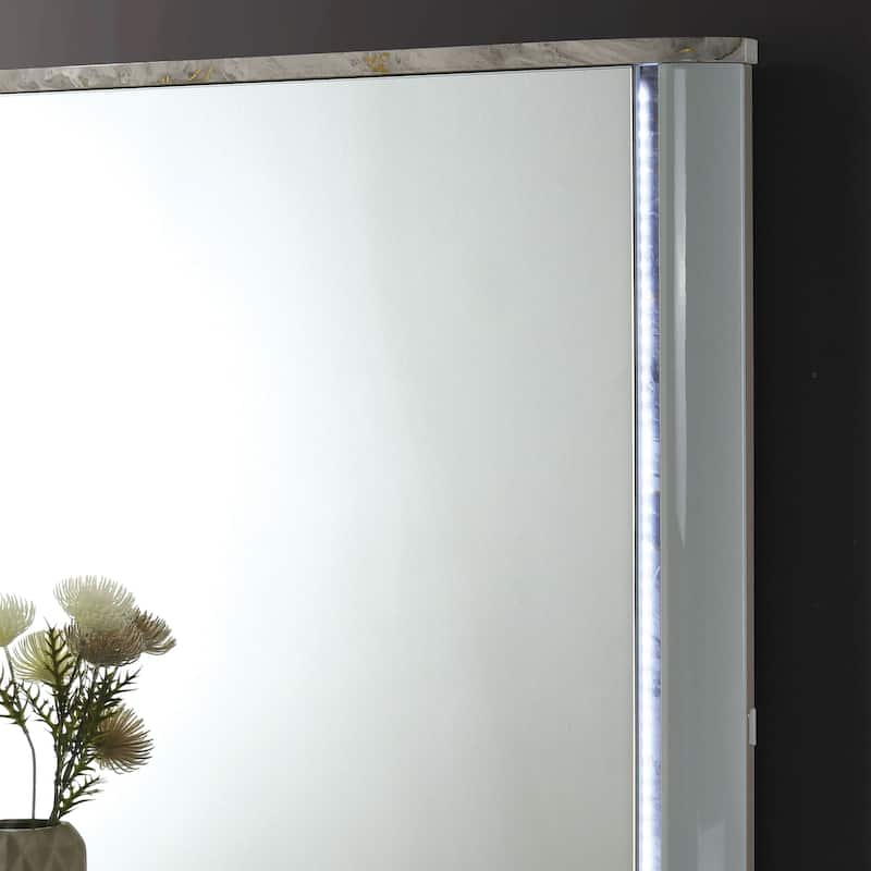 Furniture of America Sherri Modern 5-Piece Light Grey Solid Wood Kids Platform Bedroom Set with LED