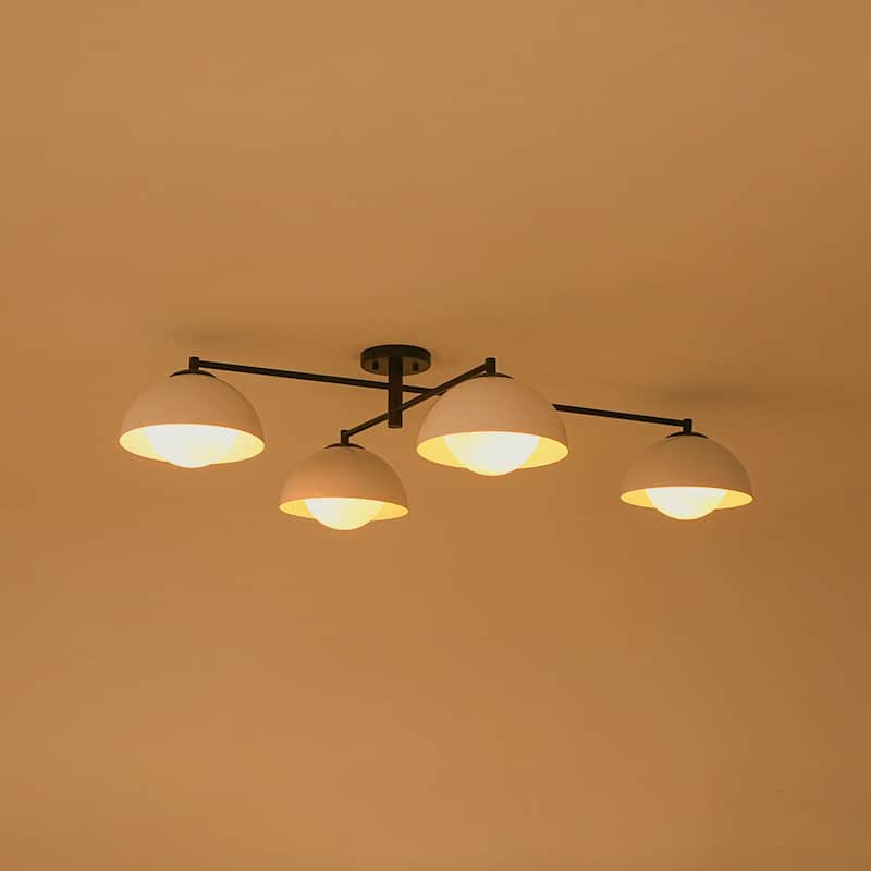 Ultra-Modern 4-Light Flower Bud Domed Semi-flush Mount - 44.9 in