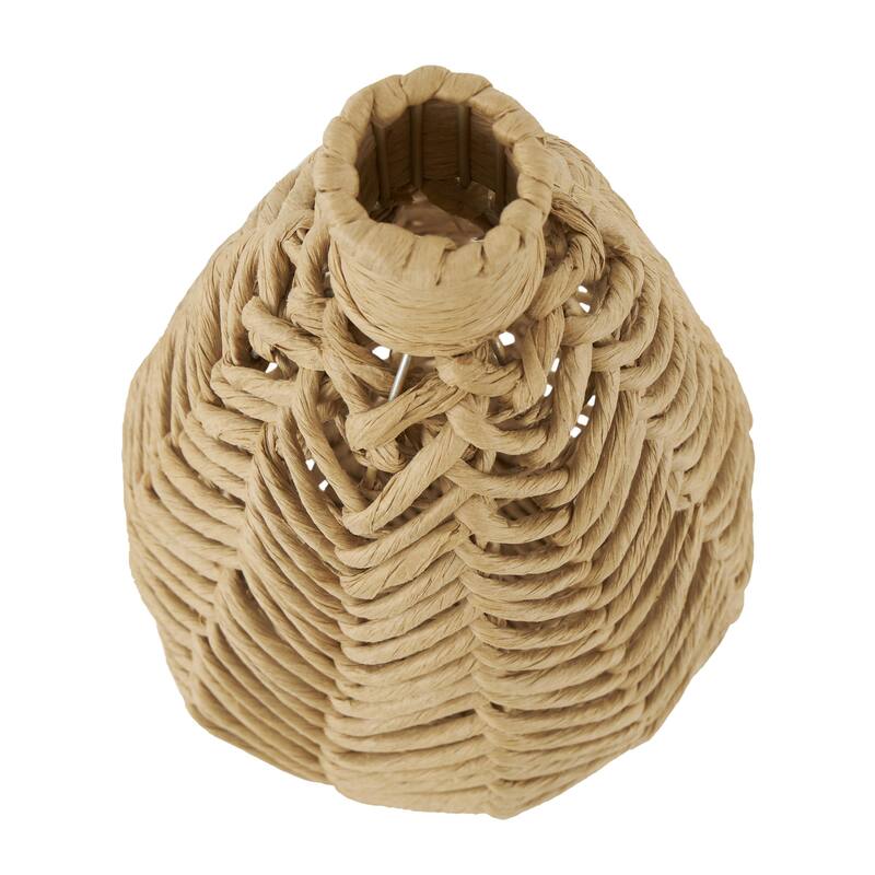Jute Rope Handmade Woven Decorative Vase with Chevron Pattern - Brown - Roche River Decor