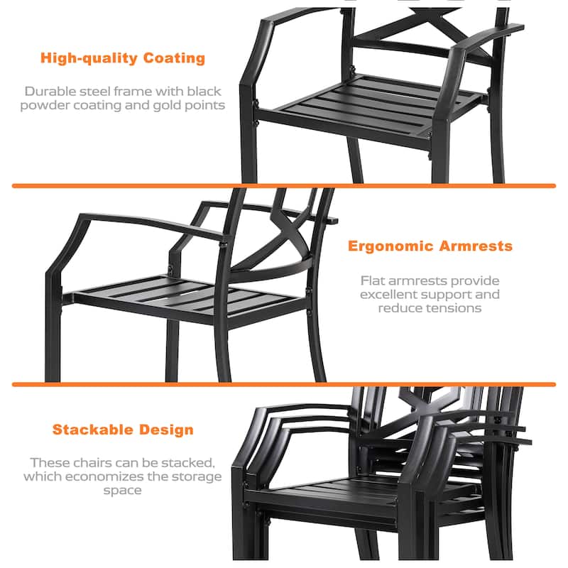 NUU GARDEN Outdoor 7-Piece Iron Dining Set