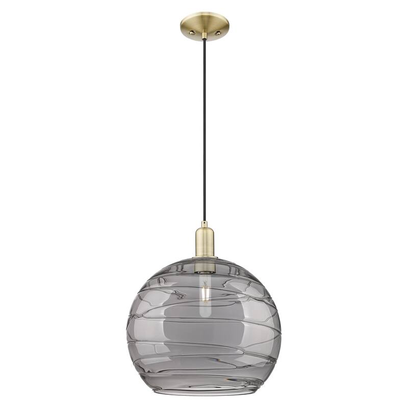 Innovations Lighting Endless Possibilities Arcadia - Athens Deco Swirl - 1 Light 14" Cord Hung Mini Pendant - Antique Brass
