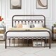 preview thumbnail 27 of 34, Industrial Metal Platform Bed Frame with Headboard Twin/Full/Queen/King Size Bed Bronze Purple - Queen