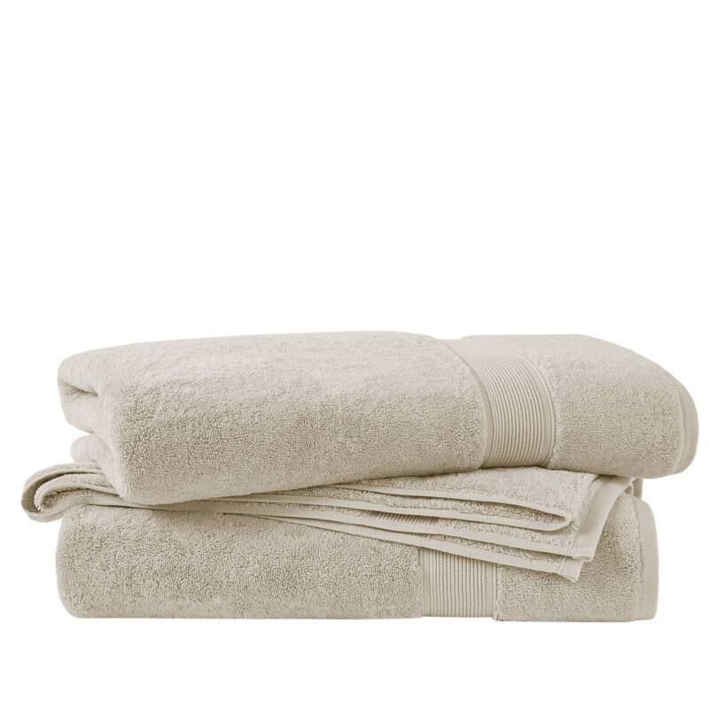 Madison Park Signature 800GSM Ultra-Soft 100% Cotton Absorbent Towel Set - 2-Piece - Natural