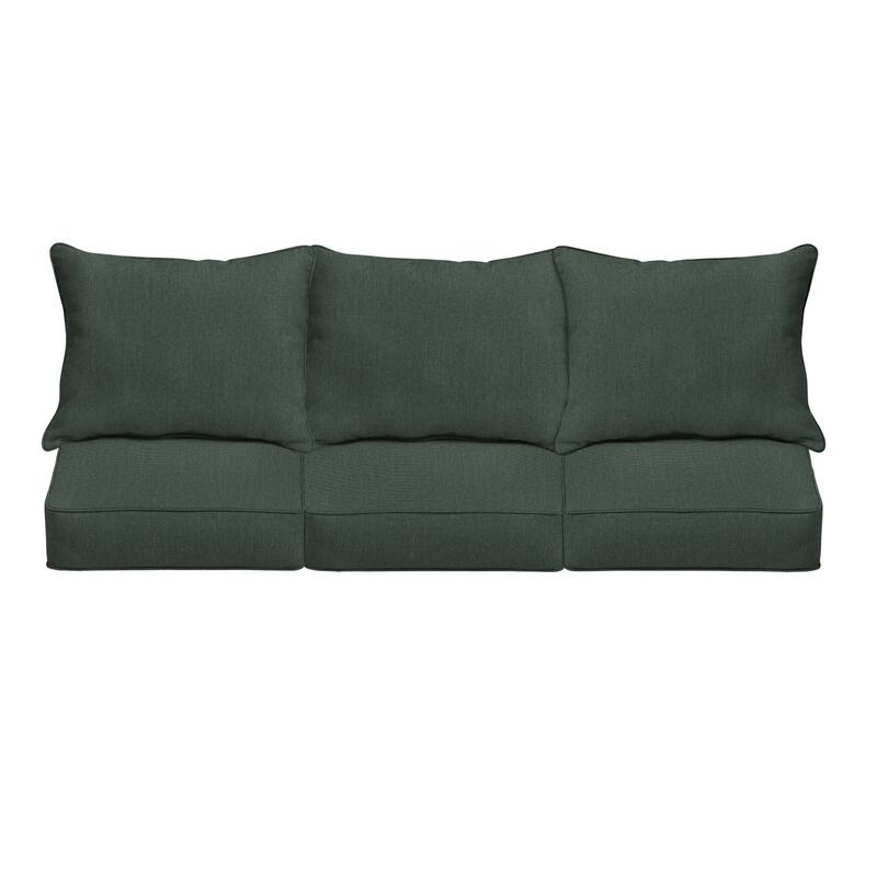 Sorra Home Sunbrella Outdoor Deep Seating Sofa Cushion Set - Sunbrella - Canvas Taupe/Canvas Taupe - 22.5 in W x 22.5 in D x 5 in H
