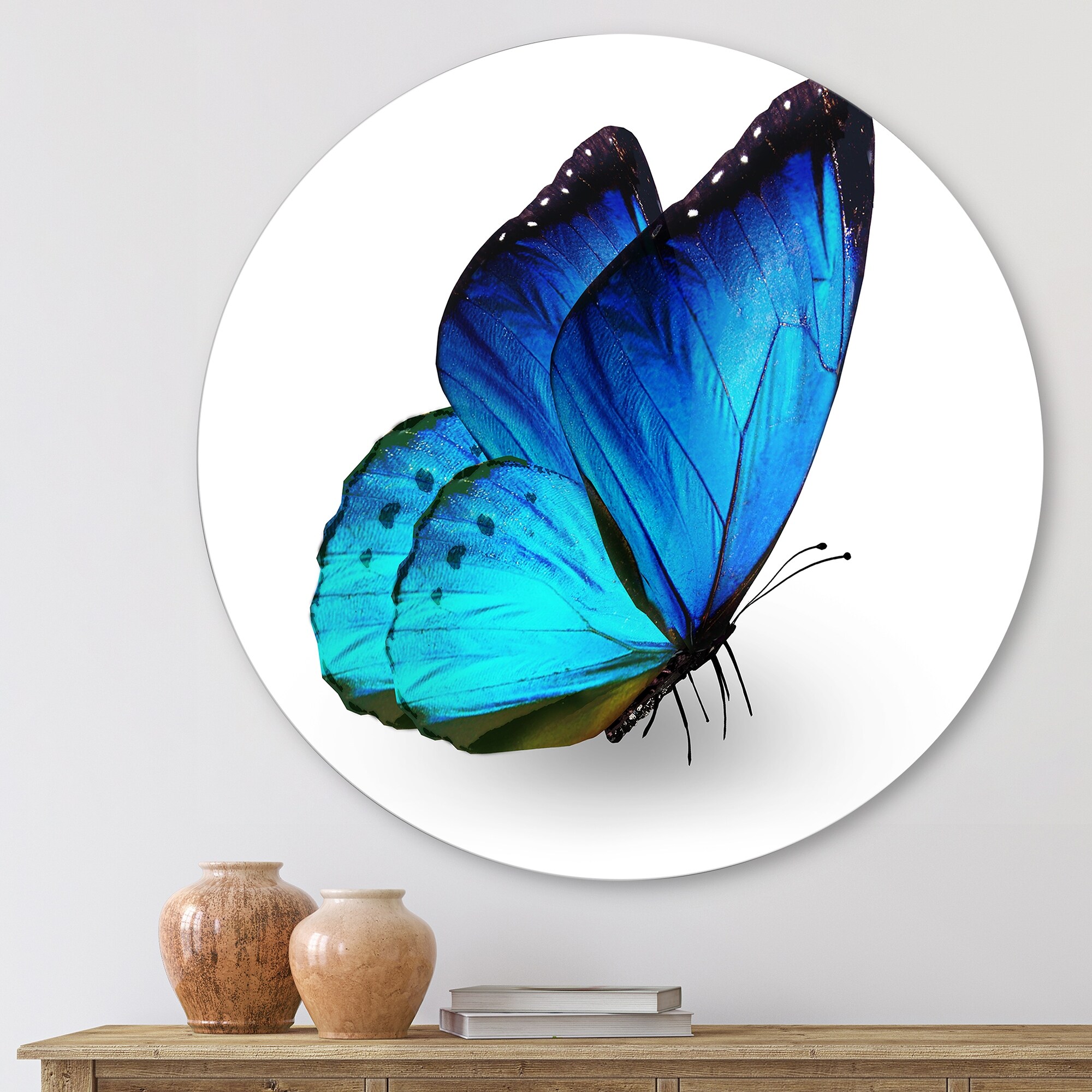 Turquoise butterfly metal online chair