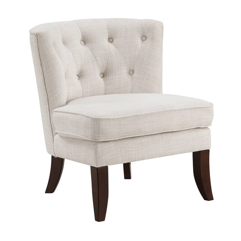 Astor 26" Textured Accent Chair - Button-tufted Chair Back - Beige