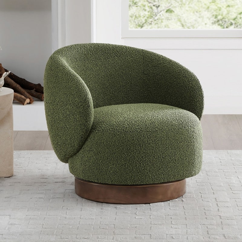 Spruce & Spring Ariel Upholstered Swivel Accent Chair Fabric