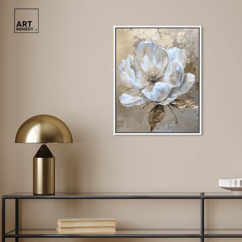 Art Remedy Athenas Flower Framed Floral Fine 1 Piece Canvas Wall Art