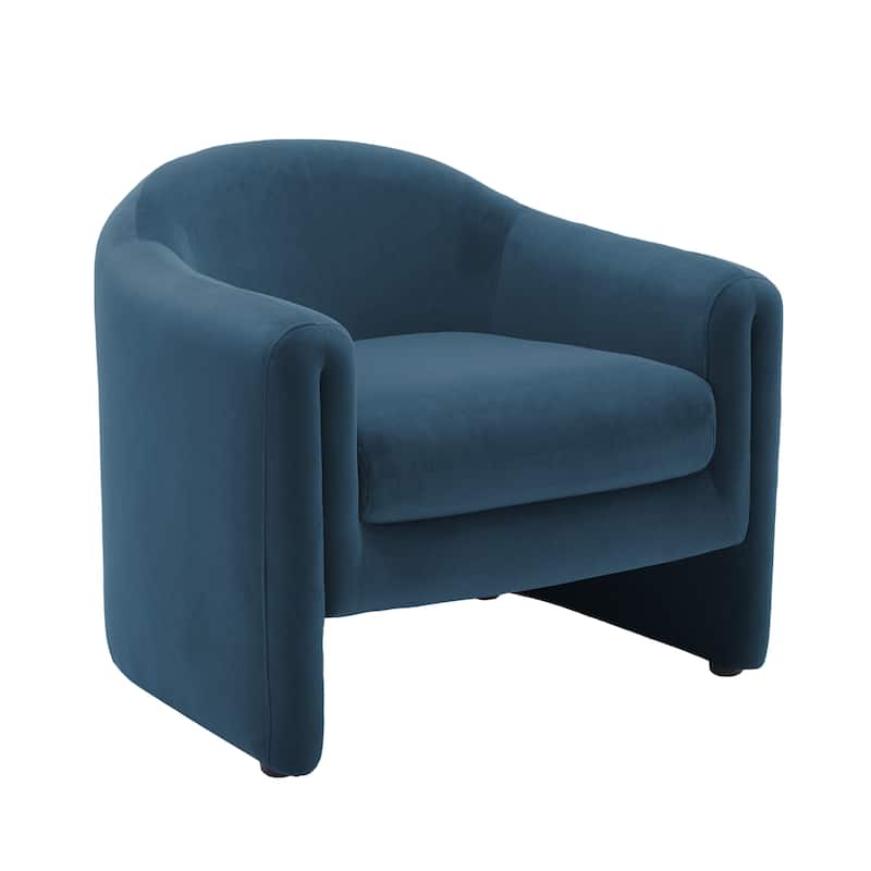 32.3" Wide Upholstered Barrel Boucle Velvet Accent Chair
