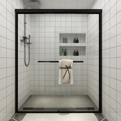 TOOLKISS Double-Sliding Prefab Shower Door