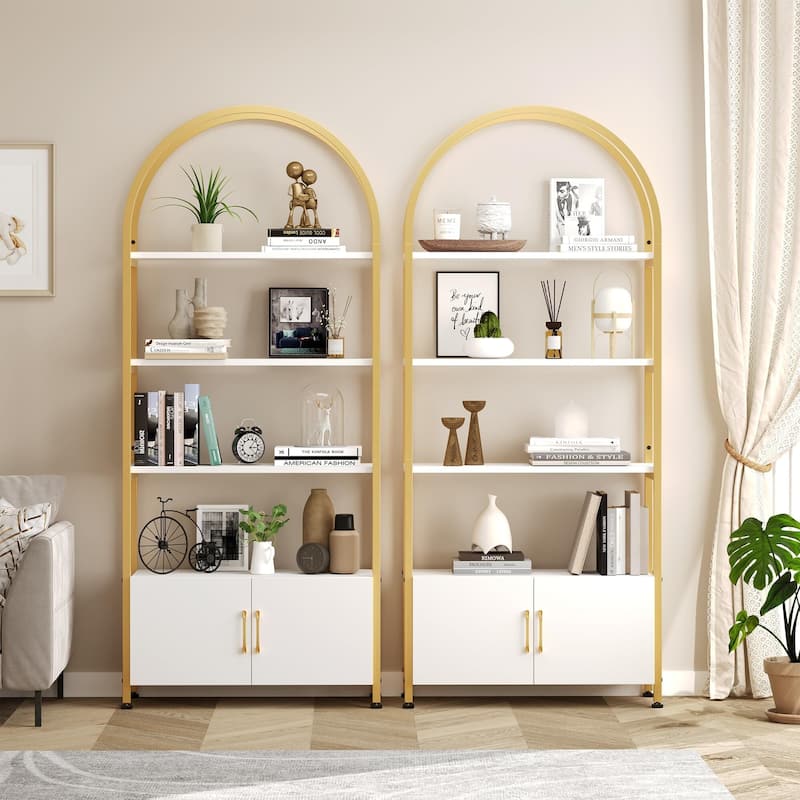 71.5 Inch Tall Bookshelf with Door