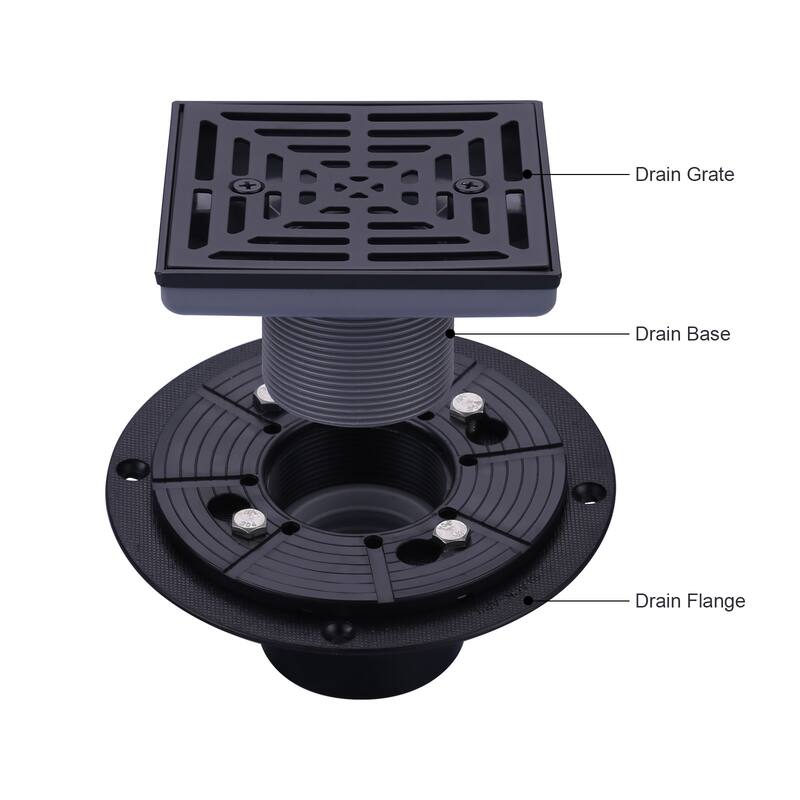 WOWOW 4.5 in. Floor Drain with Square Screw-Tite Strainer