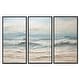 preview thumbnail 19 of 18, Designart "Beige And Blue Coastal Beach Paint" Coastal Beach Framed Art Set of 3 - Nautical & Coastal Wall Art Set