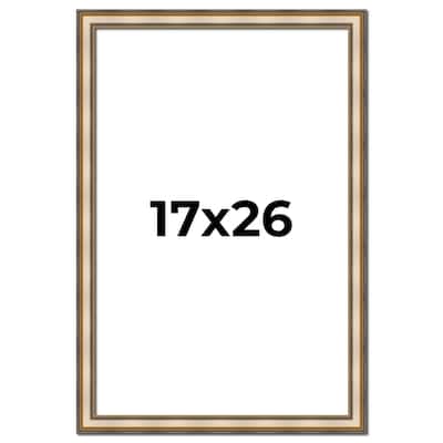 17x26 Frame Gold Solid Wood Shadow Box Width 1.5 Inches | Interior Frame Depth 2 3/8 Inches