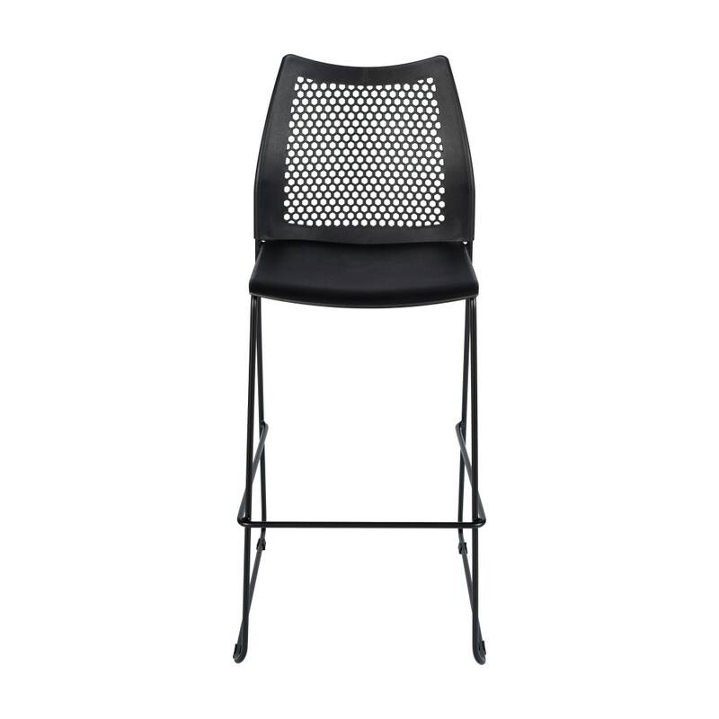3 Pack Stackable Sled Base Barstool with Vented Back and Integrated Footrest - 19.75"W x 23.25"D x 44.25"H