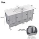 preview thumbnail 37 of 35, Christopher Knight Home - Modern 60-Inch Bathroom Vanity with Separate Sink and Soft-Close Storage