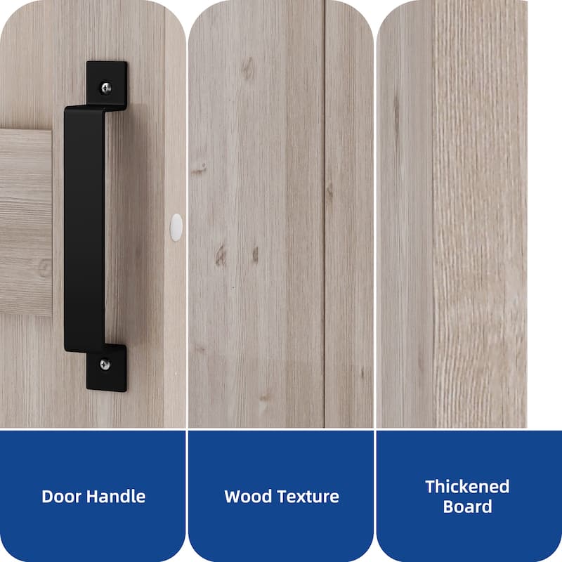 30''/36''/48'' x 84'' Manufactured Wood PVC Paneled Barn Door with Installation