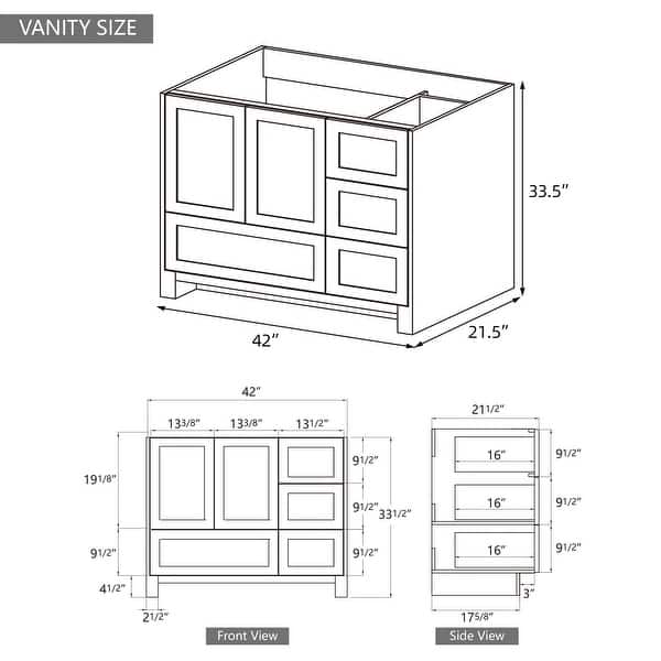 Solid Wood 42" Single Bathroom Vanity Base Only