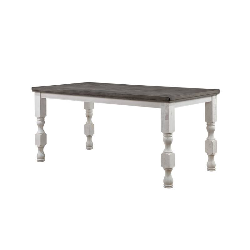 Furniture of America Ionessa Rustic Antique White 79-inch Counter Height Table - Antique White