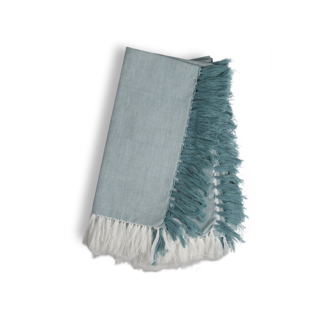 Bay Chambray Teal Napkin Set of 4 - Cotton Kitchen Textiles, Everyday Use, 20" x 20", Machine Washable - 20 x 20