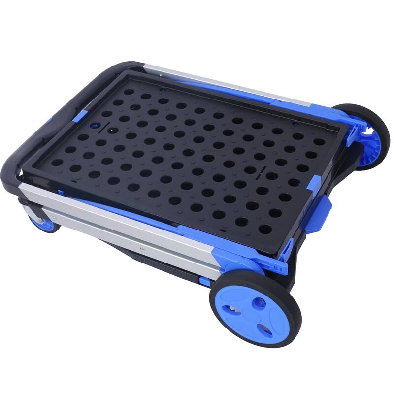 2-Tier Multi Use Functional Collapsible Shopping Carts with Baskets