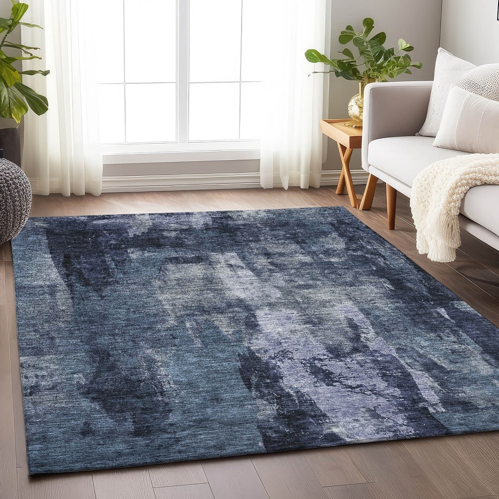 Machine Washable Indoor/ Outdoor Contemporary Chantille Rug