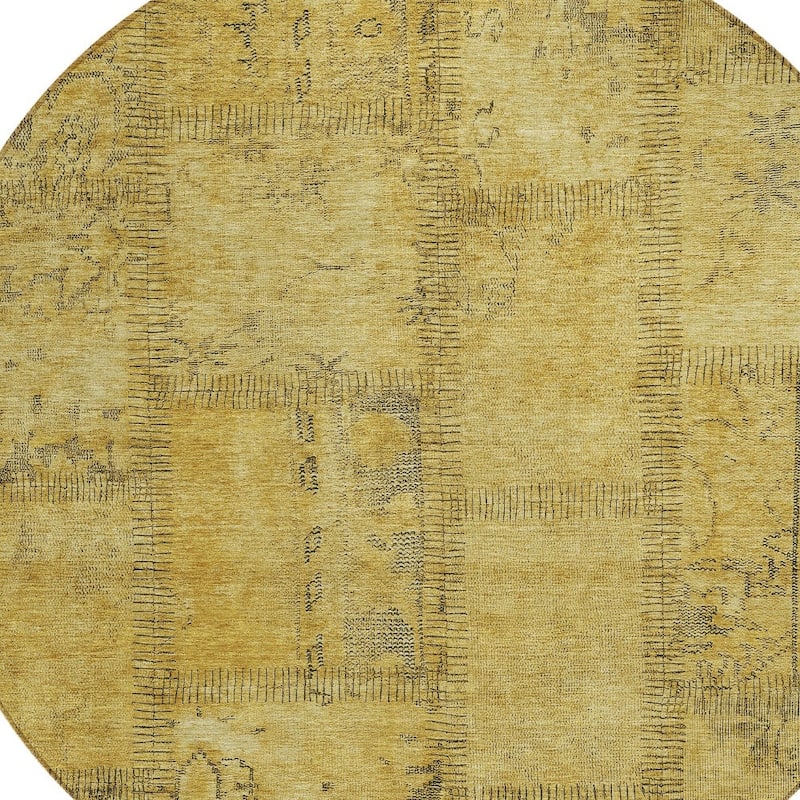 HomeRoots Patchwork Transitional Rectangle Outdoor Rug