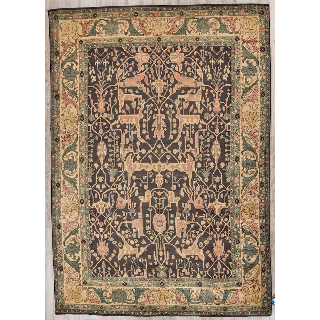 EXQUISITE RUGS ONE-OF-A-KIND Antique Weave Bijar Hand Knotted Brown Rug - 10'x14'
