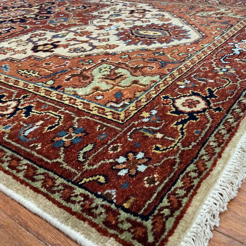 HERAT ORIENTAL Hand-knotted 2'10 x 5'1 Indo Serapi Wool Rug - 2'10" x 5'1"