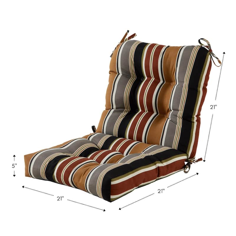 Brick Stripe 21 x 42-inch Outdoor Seat/Back Chair Cushion (Set of 2) (Cushions Only)