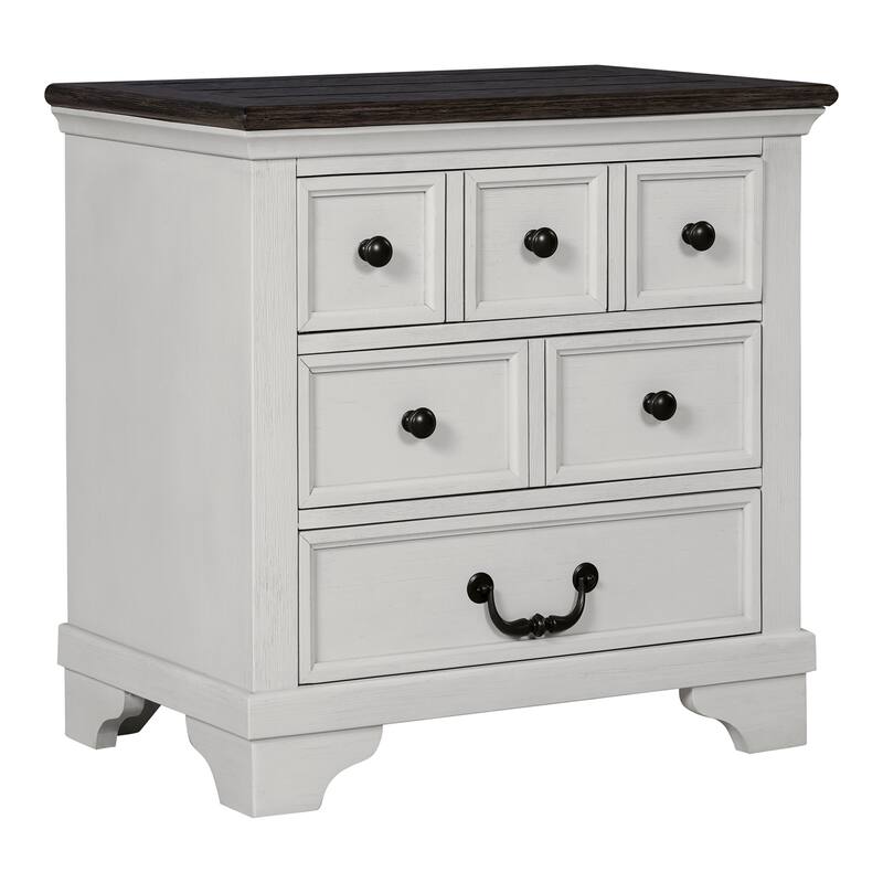 Furniture of America Eryndor Modern Farmhouse 5-Piece White Solid Wood Platform Bedroom Set