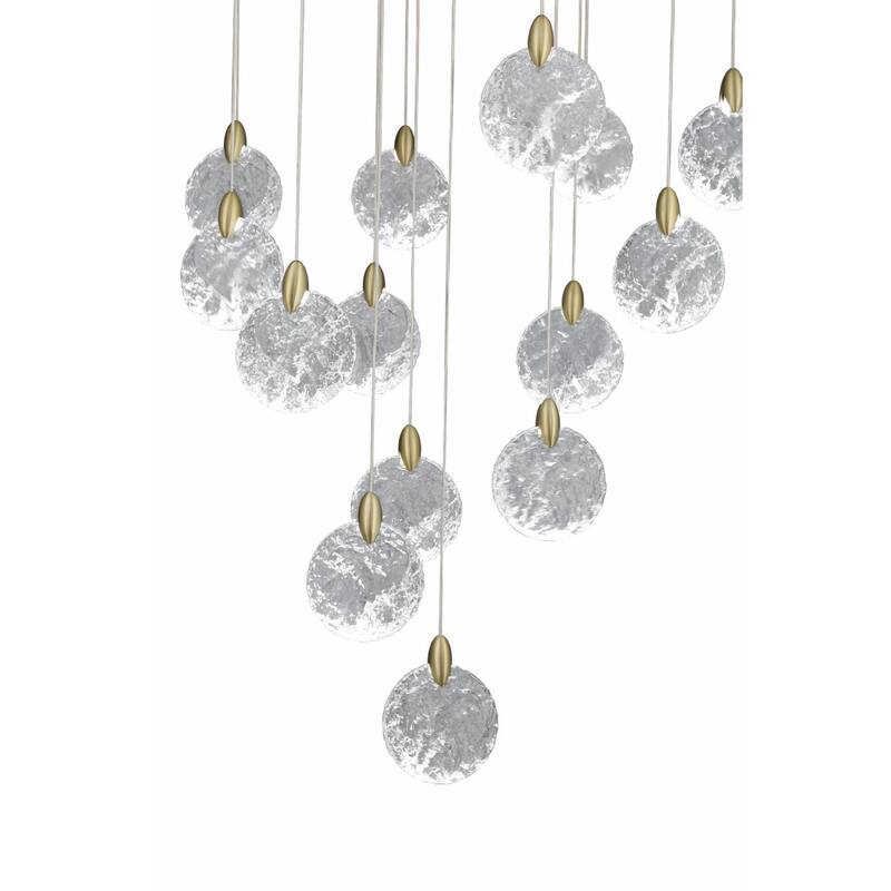 Artcraft Snowflake Chandelier - Matte Black with Satin Brass Accent