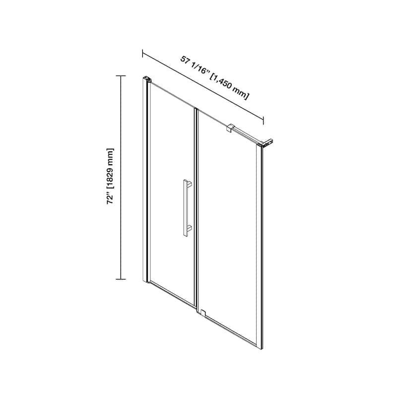 Pasadena Alcove Frameless Pivot Shower Door, 2025