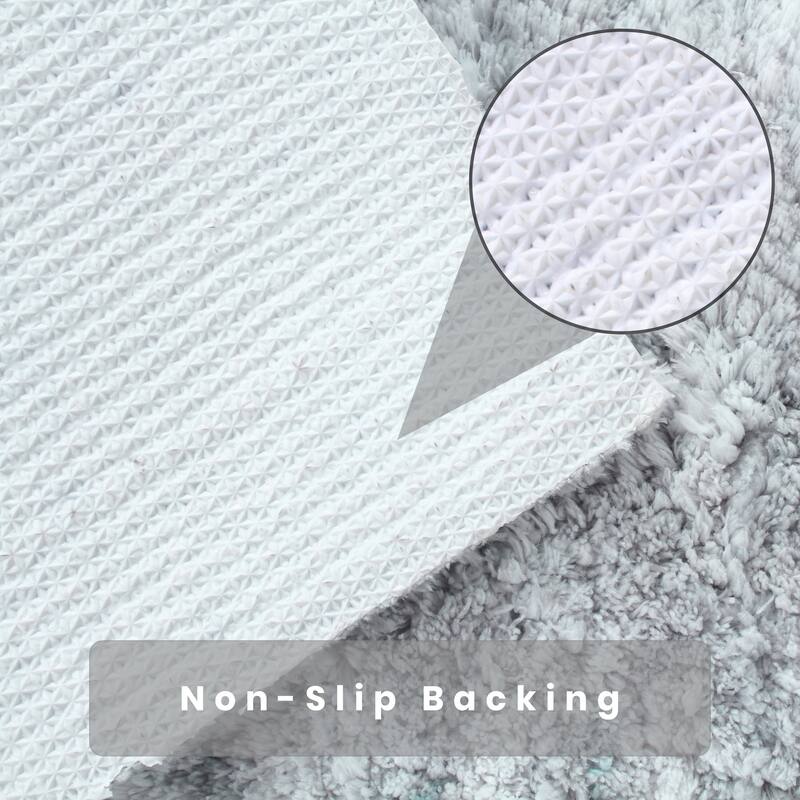 Home Weavers Cloud Comfort 100% Microfiber Bath Rug Set, Water Absorbent Soft Microfiber Shaggy Mat Machine Washable - 3Pc Set
