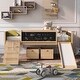 preview thumbnail 2 of 34, Twin size Loft Bed Wood Bed with Three Blackboards, Two Storage Boxes and A Slide, Three Colors Available