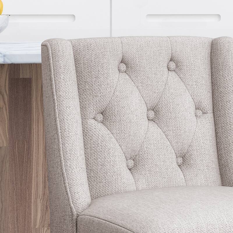 Tufted Wingback 27 Inch Counter Stools, Set Of 2
