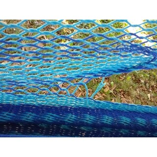 880-lb Capacity Sunnydaze Mayan Family Hammock XXL Blue Handwoven Thick Cord 